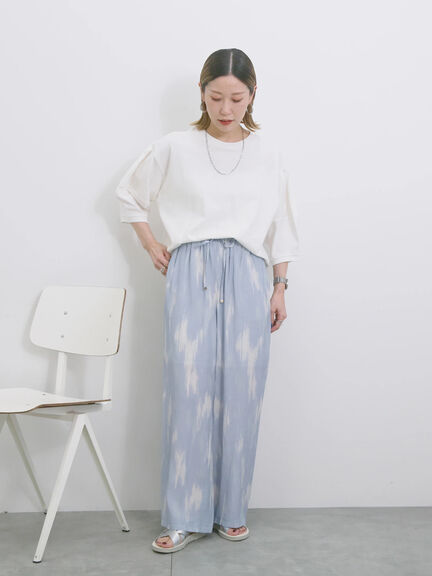 【USAコットン】ランタンスリーブTシャツ（オフホワイト/チャコールグレー/グリーン）｜Samansa Mos2 blue（サマンサモスモス ブルー）通販