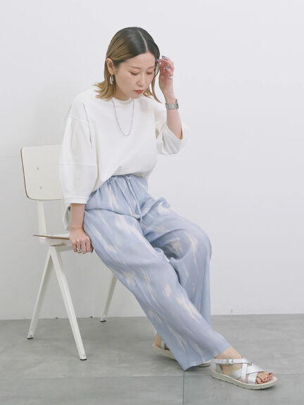 【USAコットン】ランタンスリーブTシャツ（オフホワイト/チャコールグレー/グリーン）｜Samansa Mos2 blue（サマンサモスモス ブルー）通販