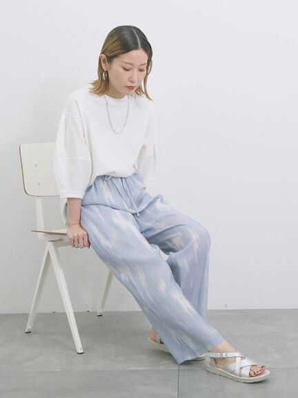 【USAコットン】ランタンスリーブTシャツ（オフホワイト/チャコールグレー/グリーン）｜Samansa Mos2 blue（サマンサモスモス ブルー）通販