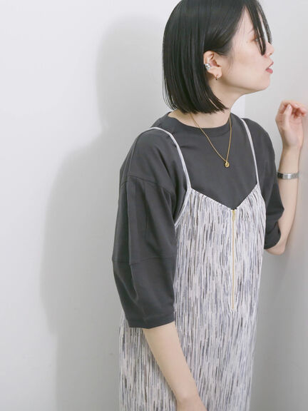 【USAコットン】ランタンスリーブTシャツ（オフホワイト/チャコールグレー/グリーン）｜Samansa Mos2 blue（サマンサモスモス ブルー）通販
