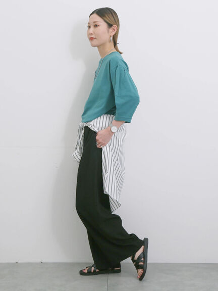 【USAコットン】ランタンスリーブTシャツ（オフホワイト/チャコールグレー/グリーン）｜Samansa Mos2 blue（サマンサモスモス ブルー）通販