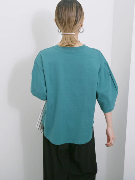 【USAコットン】ランタンスリーブTシャツ（オフホワイト/チャコールグレー/グリーン）｜Samansa Mos2 blue（サマンサモスモス ブルー）通販