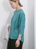 【USAコットン】ランタンスリーブTシャツ（オフホワイト/チャコールグレー/グリーン）｜Samansa Mos2 blue（サマンサモスモス ブルー）通販