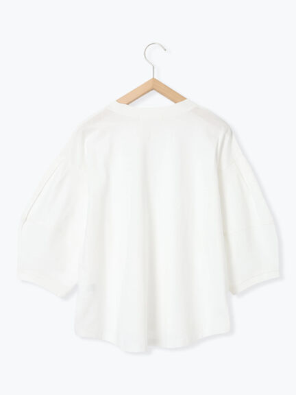 【USAコットン】ランタンスリーブTシャツ（オフホワイト/チャコールグレー/グリーン）｜Samansa Mos2 blue（サマンサモスモス ブルー）通販