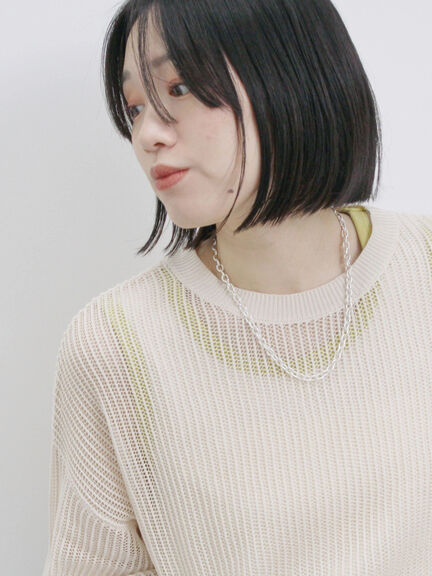 メッシュプルオーバー（チャコールグレー/ライトベージュ/キナリ）｜Samansa Mos2 blue（サマンサモスモス ブルー）通販