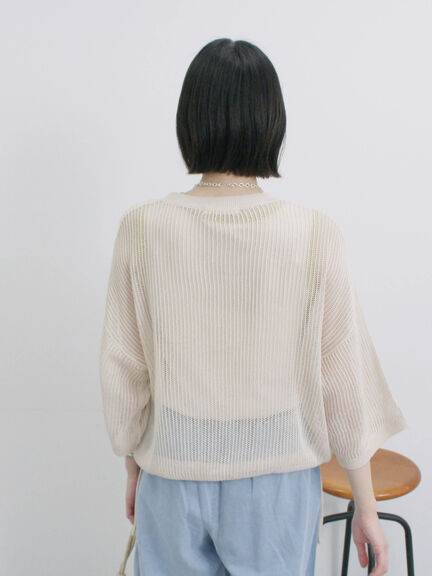 メッシュプルオーバー（チャコールグレー/ライトベージュ/キナリ）｜Samansa Mos2 blue（サマンサモスモス ブルー）通販
