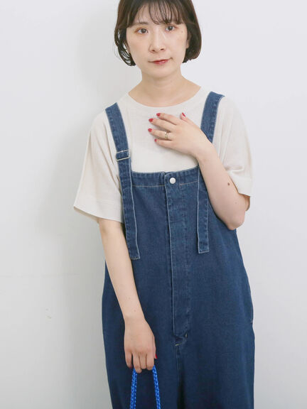【マシンウォッシャブル】麻タッチニットプルオーバー（チャコールグレー/ネイビー/キナリ）｜Samansa Mos2 blue（サマンサモスモス ブルー）通販