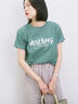 【接触冷感】ロゴプリントTシャツ（グリーン）｜Samansa Mos2 blue（サマンサモスモス ブルー）通販