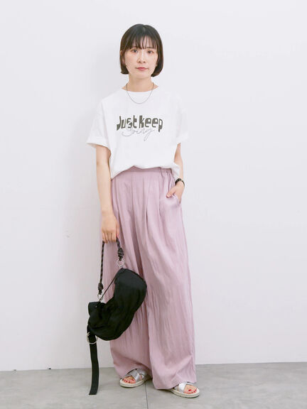 【接触冷感】ロゴプリントTシャツ（オフホワイト/グレー/ピンク/グリーン/ブルー）｜Samansa Mos2 blue（サマンサモスモス ブルー）通販