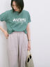 【接触冷感】ロゴプリントTシャツ（オフホワイト/グレー/ピンク/グリーン/ブルー）｜Samansa Mos2 blue（サマンサモスモス ブルー）通販