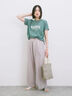 【接触冷感】ロゴプリントTシャツ（オフホワイト/グレー/ピンク/グリーン/ブルー）｜Samansa Mos2 blue（サマンサモスモス ブルー）通販