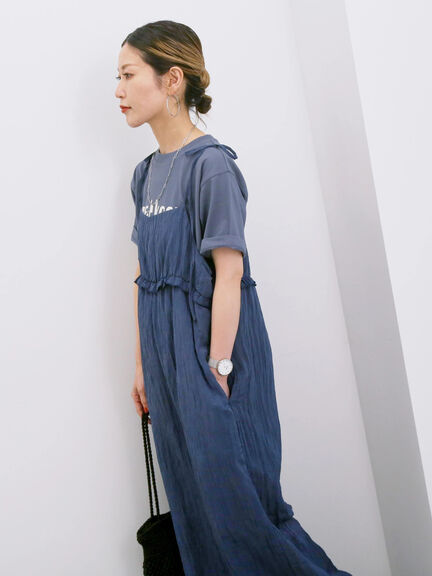 【接触冷感】ロゴプリントTシャツ（オフホワイト/グレー/ピンク/グリーン/ブルー）｜Samansa Mos2 blue（サマンサモスモス ブルー）通販