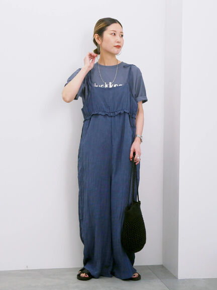 【接触冷感】ロゴプリントTシャツ（オフホワイト/グレー/ピンク/グリーン/ブルー）｜Samansa Mos2 blue（サマンサモスモス ブルー）通販