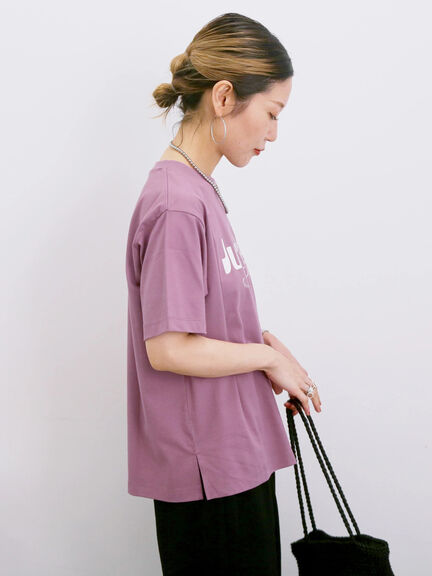 【接触冷感】ロゴプリントTシャツ（オフホワイト/グレー/ピンク/グリーン/ブルー）｜Samansa Mos2 blue（サマンサモスモス ブルー）通販