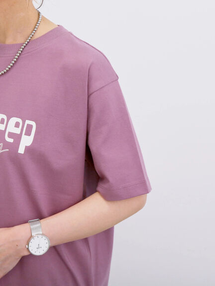 【接触冷感】ロゴプリントTシャツ（オフホワイト/グレー/ピンク/グリーン/ブルー）｜Samansa Mos2 blue（サマンサモスモス ブルー）通販