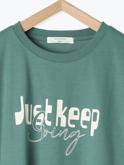 【接触冷感】ロゴプリントTシャツ（オフホワイト/グレー/ピンク/グリーン/ブルー）｜Samansa Mos2 blue（サマンサモスモス ブルー）通販
