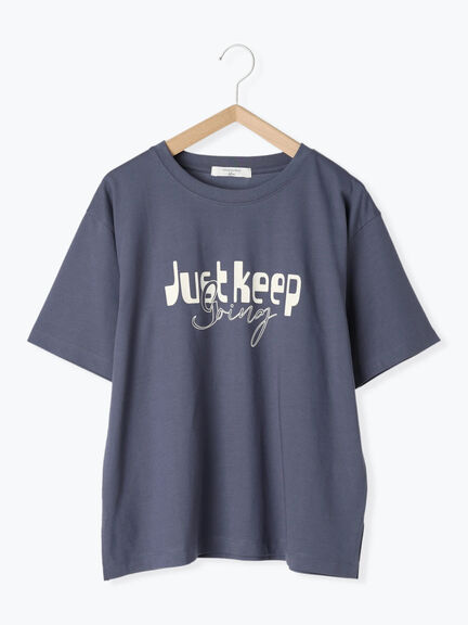 【接触冷感】ロゴプリントTシャツ（オフホワイト/グレー/ピンク/グリーン/ブルー）｜Samansa Mos2 blue（サマンサモスモス ブルー）通販