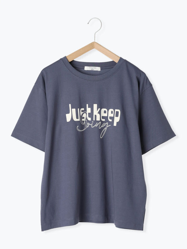 セール】 【接触冷感】ロゴプリントTシャツ（オフホワイト/グレー