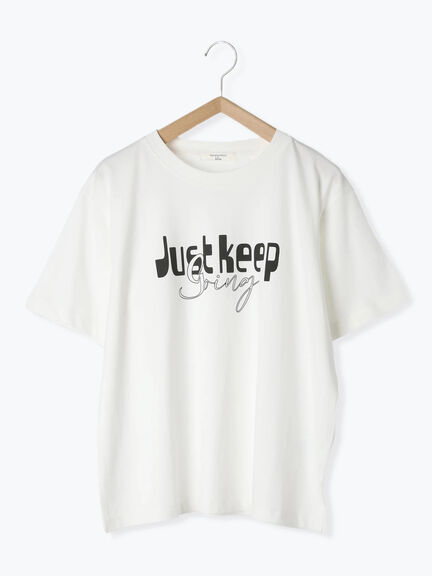 【接触冷感】ロゴプリントTシャツ（オフホワイト/グレー/ピンク/グリーン/ブルー）｜Samansa Mos2 blue（サマンサモスモス ブルー）通販