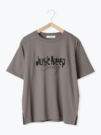 【接触冷感】ロゴプリントTシャツ（オフホワイト/グレー/ピンク/グリーン/ブルー）｜Samansa Mos2 blue（サマンサモスモス ブルー）通販