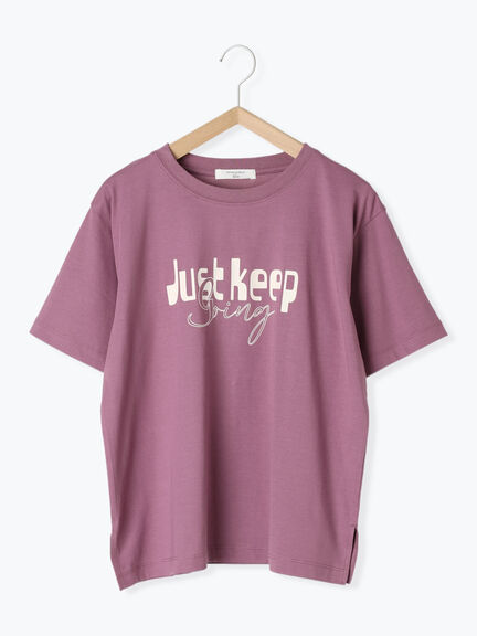 【接触冷感】ロゴプリントTシャツ（オフホワイト/グレー/ピンク/グリーン/ブルー）｜Samansa Mos2 blue（サマンサモスモス ブルー）通販