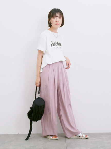 【接触冷感】ロゴプリントTシャツ（オフホワイト/グレー/ピンク/グリーン/ブルー）｜Samansa Mos2 blue（サマンサモスモス ブルー）通販