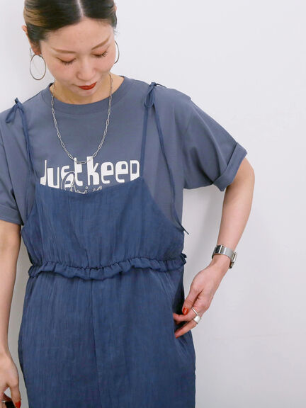 【接触冷感】ロゴプリントTシャツ（オフホワイト/グレー/ピンク/グリーン/ブルー）｜Samansa Mos2 blue（サマンサモスモス ブルー）通販