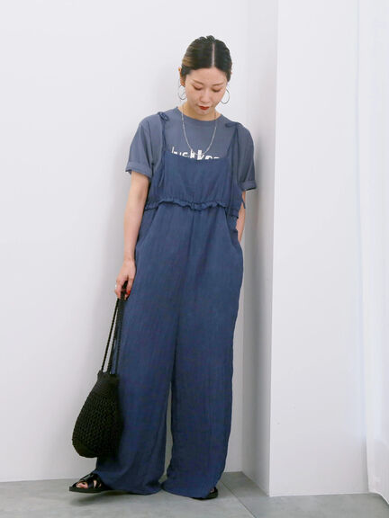 【接触冷感】ロゴプリントTシャツ（オフホワイト/グレー/ピンク/グリーン/ブルー）｜Samansa Mos2 blue（サマンサモスモス ブルー）通販