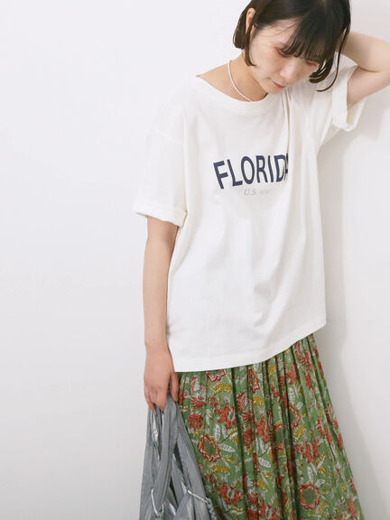 ロゴプリントTシャツ（オフホワイト/ブラック/オレンジ/ブラウン/ブルー）｜Samansa Mos2 blue（サマンサモスモス ブルー）通販