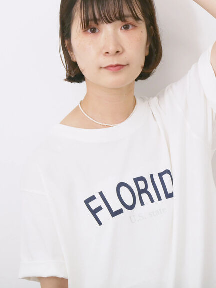 ロゴプリントTシャツ（オフホワイト/ブラック/オレンジ/ブラウン/ブルー）｜Samansa Mos2 blue（サマンサモスモス ブルー）通販