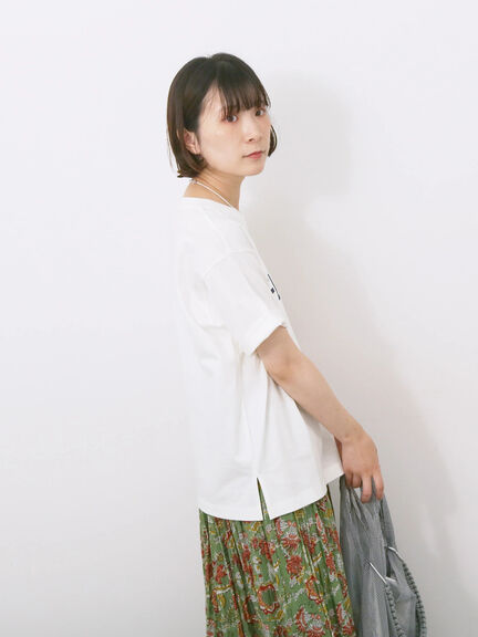 ロゴプリントTシャツ（オフホワイト/ブラック/オレンジ/ブラウン/ブルー）｜Samansa Mos2 blue（サマンサモスモス ブルー）通販