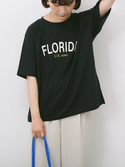 ロゴプリントTシャツ（オフホワイト/ブラック/オレンジ/ブラウン/ブルー）｜Samansa Mos2 blue（サマンサモスモス ブルー）通販