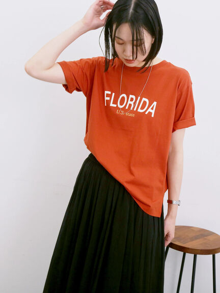 ロゴプリントTシャツ（オフホワイト/ブラック/オレンジ/ブラウン/ブルー）｜Samansa Mos2 blue（サマンサモスモス ブルー）通販