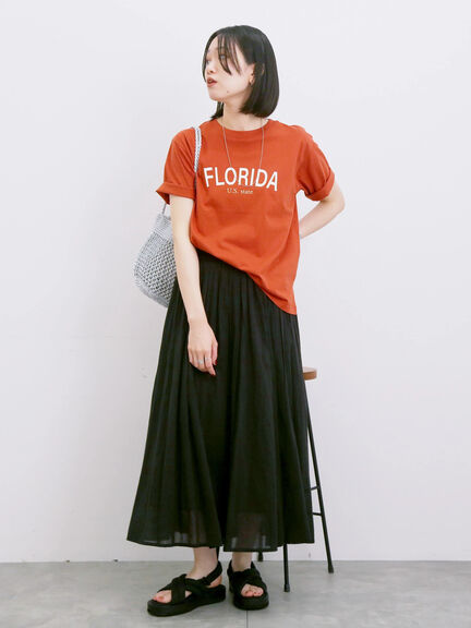 ロゴプリントTシャツ（オフホワイト/ブラック/オレンジ/ブラウン/ブルー）｜Samansa Mos2 blue（サマンサモスモス ブルー）通販
