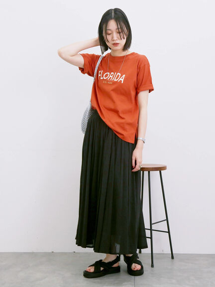 ロゴプリントTシャツ（オフホワイト/ブラック/オレンジ/ブラウン/ブルー）｜Samansa Mos2 blue（サマンサモスモス ブルー）通販