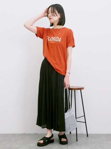 ロゴプリントTシャツ（オフホワイト/ブラック/オレンジ/ブラウン/ブルー）｜Samansa Mos2 blue（サマンサモスモス ブルー）通販