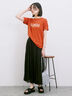 ロゴプリントTシャツ（オフホワイト/ブラック/オレンジ/ブラウン/ブルー）｜Samansa Mos2 blue（サマンサモスモス ブルー）通販