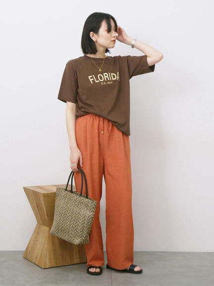 ロゴプリントTシャツ（オフホワイト/ブラック/オレンジ/ブラウン/ブルー）｜Samansa Mos2 blue（サマンサモスモス ブルー）通販