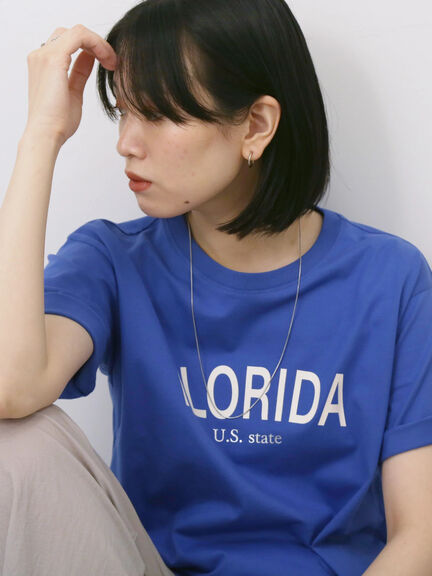 ロゴプリントTシャツ（オフホワイト/ブラック/オレンジ/ブラウン/ブルー）｜Samansa Mos2 blue（サマンサモスモス ブルー）通販