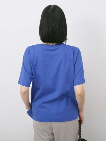 ロゴプリントTシャツ（オフホワイト/ブラック/オレンジ/ブラウン/ブルー）｜Samansa Mos2 blue（サマンサモスモス ブルー）通販