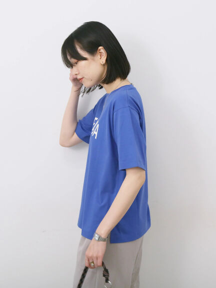 ロゴプリントTシャツ（オフホワイト/ブラック/オレンジ/ブラウン/ブルー）｜Samansa Mos2 blue（サマンサモスモス ブルー）通販
