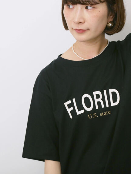 ロゴプリントTシャツ（オフホワイト/ブラック/オレンジ/ブラウン/ブルー）｜Samansa Mos2 blue（サマンサモスモス ブルー）通販