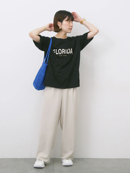 ロゴプリントTシャツ（オフホワイト/ブラック/オレンジ/ブラウン/ブルー）｜Samansa Mos2 blue（サマンサモスモス ブルー）通販