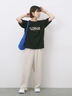 ロゴプリントTシャツ（オフホワイト/ブラック/オレンジ/ブラウン/ブルー）｜Samansa Mos2 blue（サマンサモスモス ブルー）通販