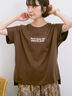 ロゴ刺繍フレンチスリーブTシャツ（オフホワイト/ブラック/オレンジ/ブラウン/ブルー）｜Samansa Mos2 blue（サマンサモスモス ブルー）通販