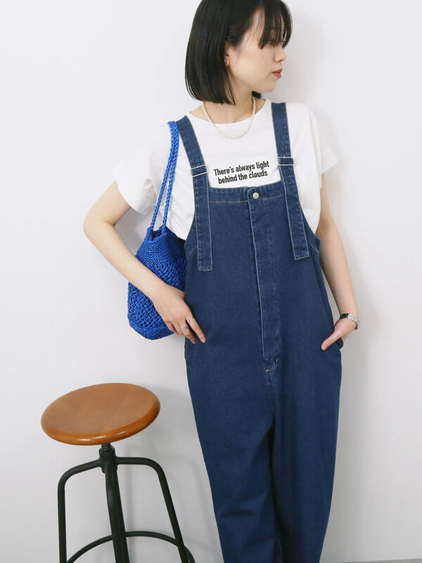 ロゴ刺繍フレンチスリーブTシャツ（オフホワイト）｜Samansa Mos2 blue（サマンサモスモス ブルー）通販