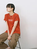 ロゴ刺繍フレンチスリーブTシャツ（オレンジ）｜Samansa Mos2 blue（サマンサモスモス ブルー）通販