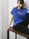 ロゴ刺繍フレンチスリーブTシャツ（ブルー）｜Samansa Mos2 blue（サマンサモスモス ブルー）通販
