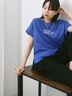 ロゴ刺繍フレンチスリーブTシャツ（ブルー）｜Samansa Mos2 blue（サマンサモスモス ブルー）通販
