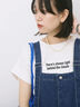 ロゴ刺繍フレンチスリーブTシャツ（オフホワイト/ブラック/オレンジ/ブラウン/ブルー）｜Samansa Mos2 blue（サマンサモスモス ブルー）通販